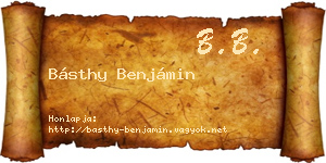 Básthy Benjámin névjegykártya